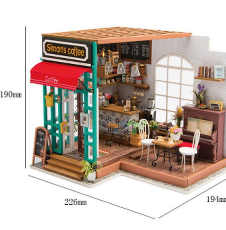 ドールハウス】 ROBOTIME サイモンのカフェ コーヒー DG109 立体パズル