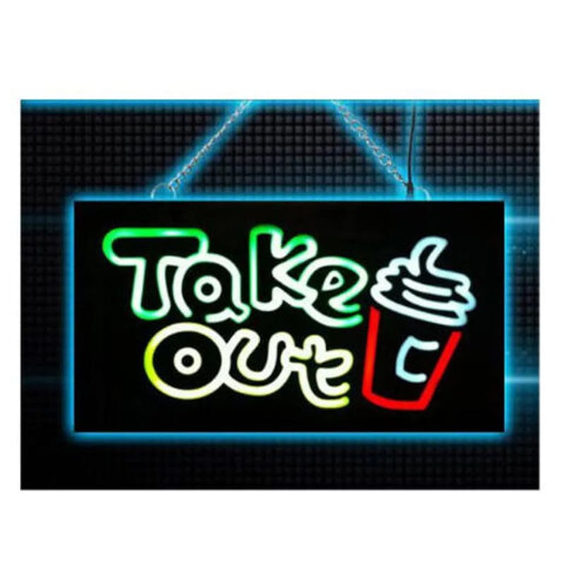 LED ネオンサイン テイクアウト TAKE OUT 看板 ネオン管 飲食店 店舗  