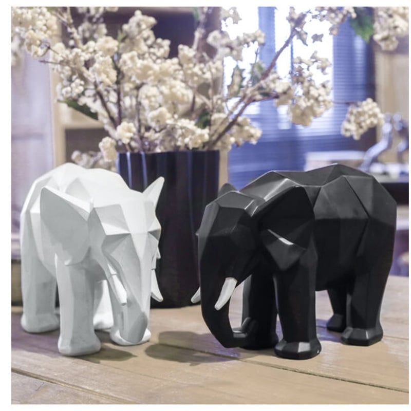 装飾用象の置物 黒と銀色 lifestyle-funfun_tem-xxx-0003