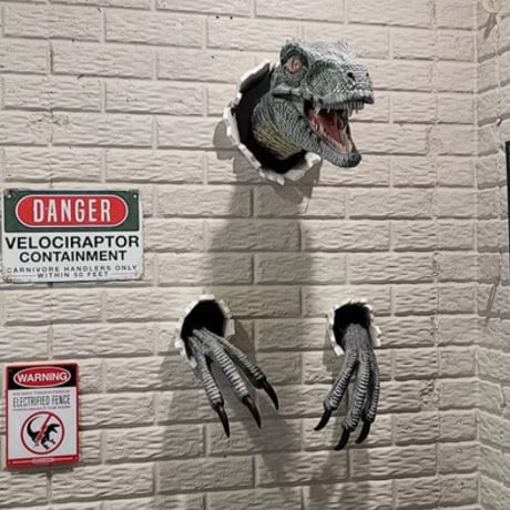 【2色展開】 3D 恐竜 壁 装飾 アクセサリー 部屋 インテリア 子供部屋 ショップ 模様替え ダイナソー ティラノサウルス