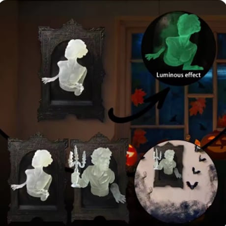 発光 ゴースト ステッカー ハロウィン 鏡の中の幽霊 お化け 幽霊 ゴシック ホラー インテリア 3D 寝室 リビング