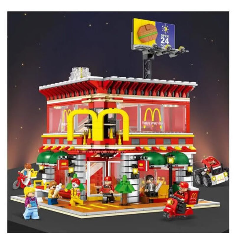 レゴ互換 マクドナルド マック 1729ピース 4in1 ビルディングブロック 
