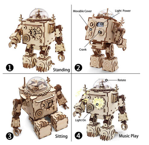 オルゴール】 ROBOTIME ロボット 3D立体パズル Can't take my eye