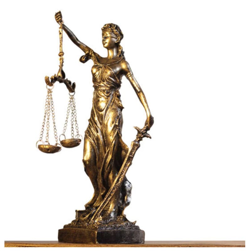 オブジェ】 置物 北欧インテリア 彫刻 天秤 正義の女神 司法 法律事務