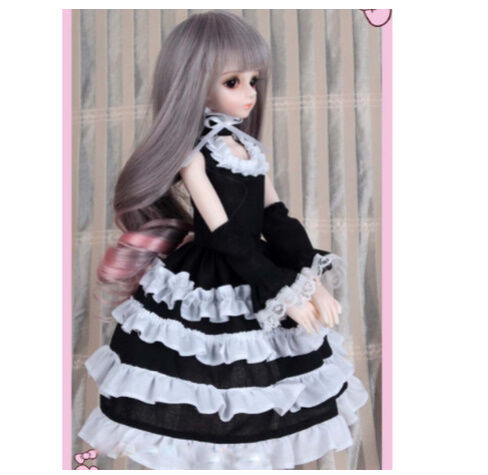 球体関節人形 ドレス メイド風 フリフリ BJD 服 1/3 1/4 1/6 BJD