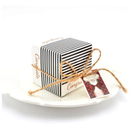 ギフトボックス 20個セット ストライプ リボン付 バレンタイン お誕生日会 結婚式 おしゃれ かわいい ラッピング プレゼント