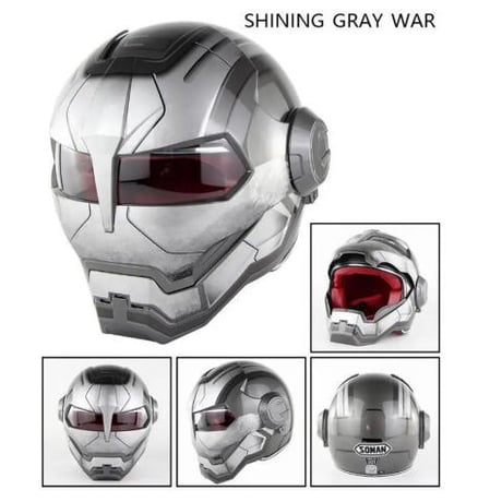 フルフェイス アイアンマンタイプ ウォーマシン ヘルメット グレーカラー 2デザイン アメコミ ユニークデザイン