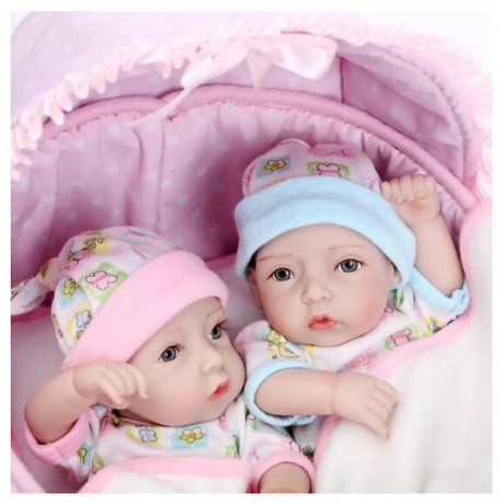 リボーンドール キュート 男女 双子ちゃんセット フルシリコンビニール リアル 赤ちゃん人形 ミニサイズ28cm かわいいベビー人形