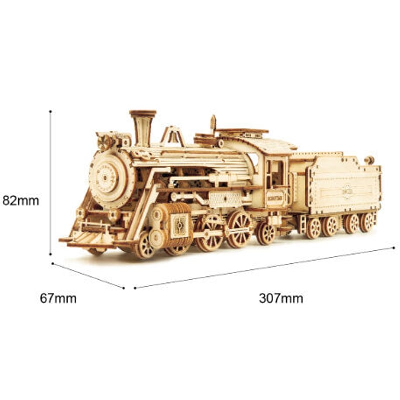 ROBOTIME】 蒸気機関車 木製 3D立体パズル 組み立てキット 自作 MC501
