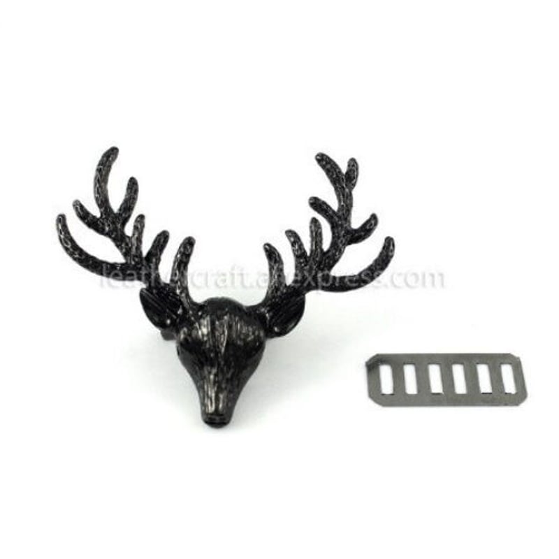 レザークラフト 金属 かわいい 鹿 クラスプ バックル コンチョ 財布