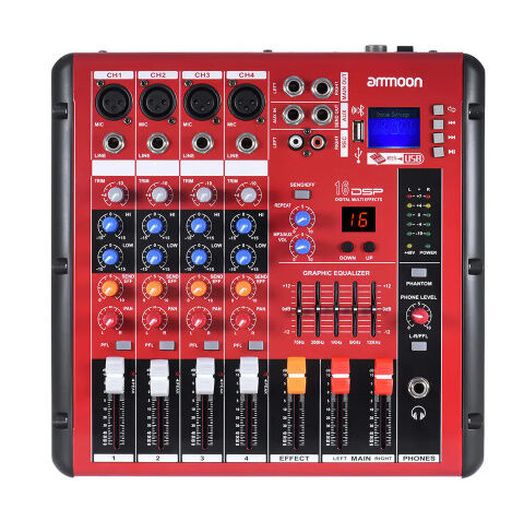 家庭用カラオケシステム Acogedor 4チャンネルオーディオミキサ デジタルブルートゥース4チャンネルマイクラインオーディオミキサー