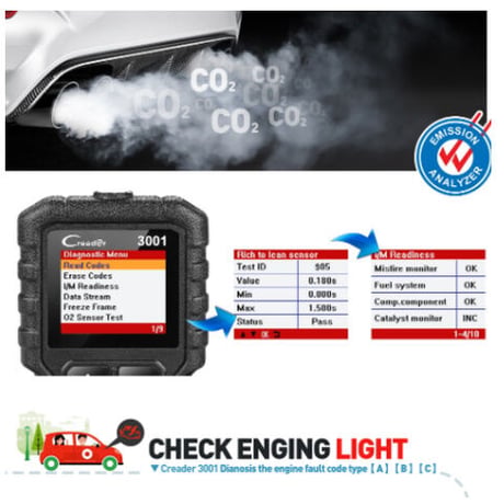 LAUNCH X431 CR3001 故障診断機 車 OBD2 スキャンツール 自動車 故障診断ツール メンテナンス コードリーダー コードスキャナー