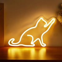 猫型 ネオンライト｜LED 間接照明 インテリアライト 壁掛け・置き型対応 かわいい ネオン看板 ナイトライト