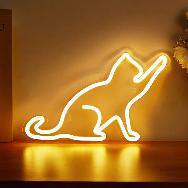 ネオンライト】 かわいい 猫 ネオンサイン キャット インテリア 寝室