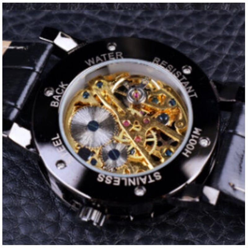 T-WINNER】 メンズ腕時計 スケルトン 機械式 手巻き ローマ数字の文字