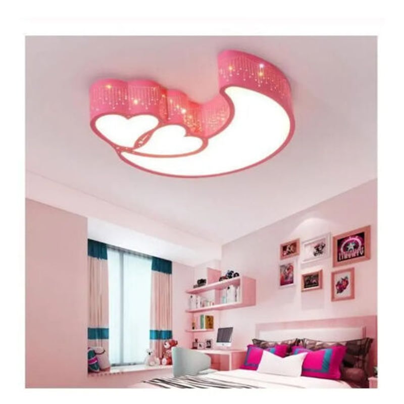 ハート ムーンシェイプ キュート キッズルーム シーリングライト LED