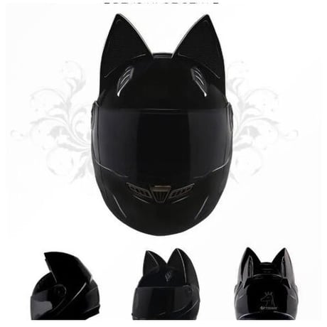 猫耳 フルフェイスヘルメット カラーサイズ選べますシールドカラー4色展開 レトロ 昭和 走り屋