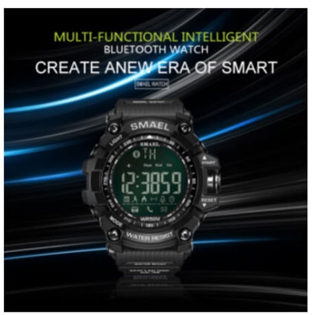 【1617B】 SMAEL Bluetooth スタイリッシュ スマートウォッチ 50m防水 便利 多機能 ブルートゥース 腕時計 LED 日付表示 【海外高級ブランド】