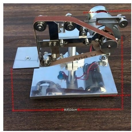 WW-24V 100ワット ナイフ削り シャープナイフ & ツール削り ミニテーブル ベース付 研磨機 ベルトグラインダー