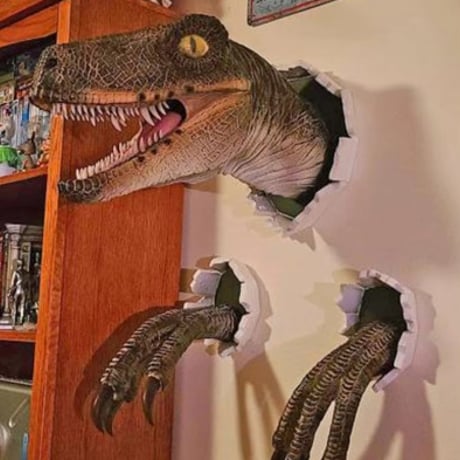 【2色展開】 3D 恐竜 壁 装飾 アクセサリー 部屋 インテリア 子供部屋 ショップ 模様替え ダイナソー ティラノサウルス