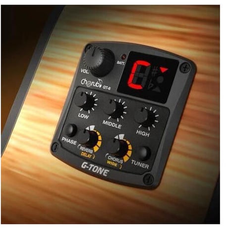 Cherub GT-6 アコースティックギター プリアンプ 3-Band EQ エコライザー 液晶チュー アコギ