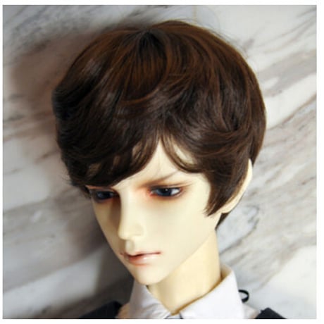 BJD ウィッグ ショートヘア 人形用 球体関節人形 カスタムドール ドールウィッグ DD SD YOSD MSD 1/3 1/4 1/6 ブラウン ワインレッド 鮮やか 選べる3サイズと2色