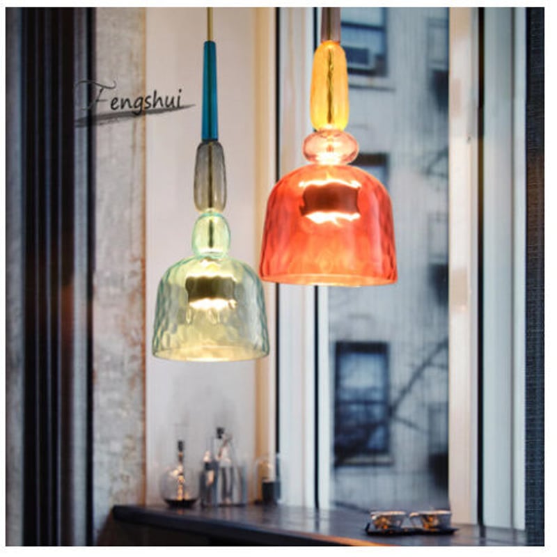 ペンダントライト】 北欧 ブルー＆レッド カラフル 【カフェにおすすめ