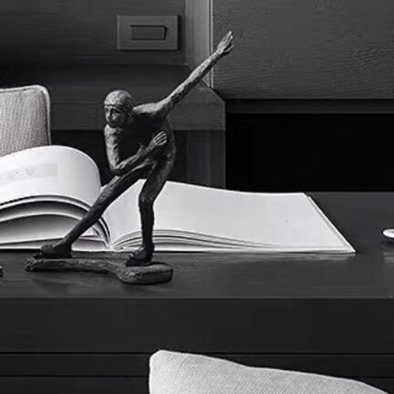 オブジェ】 置物 北欧インテリア 彫刻 スケート レトロ アート 樹脂