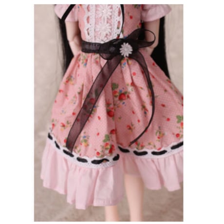球体関節人形 衣装 ドレス 花柄 ピンク BJD ドール服 カスタムドール 可愛い セクシー 美女 1/3 1/4 1/6 選べる3サイズ