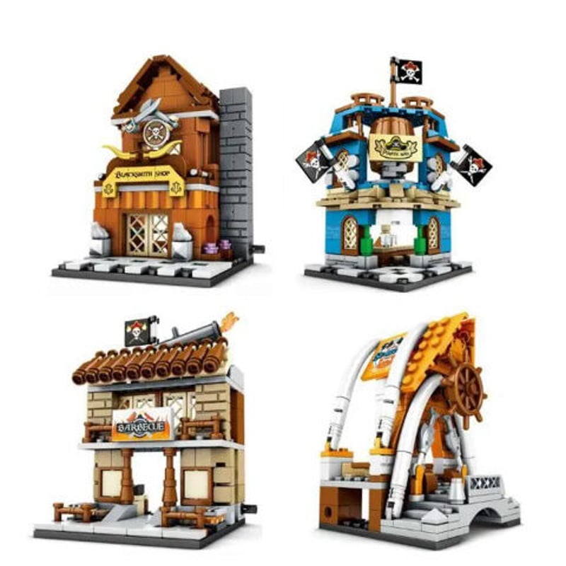 レゴ互換 パイレーツ BAR ミニモジュール式 4点セット LEGO互換品