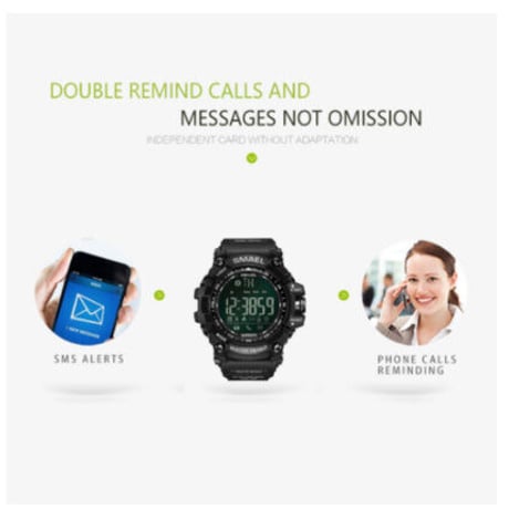 【1617B】 SMAEL Bluetooth スタイリッシュ スマートウォッチ 50m防水 便利 多機能 ブルートゥース 腕時計 LED 日付表示 【海外高級ブランド】