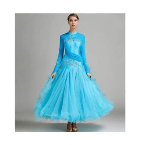 社交ダンス ソシアルダンス ダンス衣装 モダン競技ロングワンピース