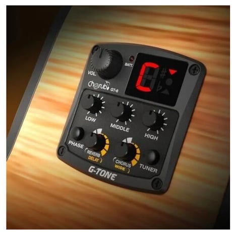 Cherub GT-6 アコースティックギター プリアンプ 3-Band EQ エコライザー 液晶チュー アコギ用