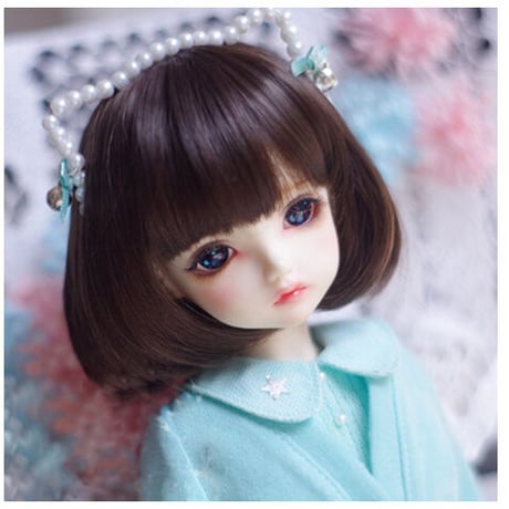 BJD ウィッグ かわいい マッシュルーム ヘア 人形用 球体関節人形 カスタムドール SD DD YOSD MSD ダークブラウン 選べる4サイズ