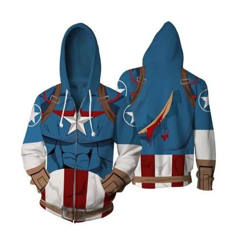 アベンジャーズ インフィニティ ウォー キャプテンアメリカ パーカー ２色から選択 Ｓ～５ＸＬ
