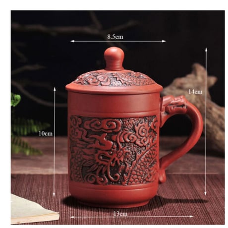 マグカップ ティーカップ 380ml 蓋付 お茶会に ドラゴン 龍 レトロ アンティーク食器 おしゃれ 高級装飾 贈り物
