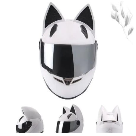 猫耳 フルフェイスヘルメット カラーサイズ選べますシールドカラー4色展開 レトロ 昭和 走り屋