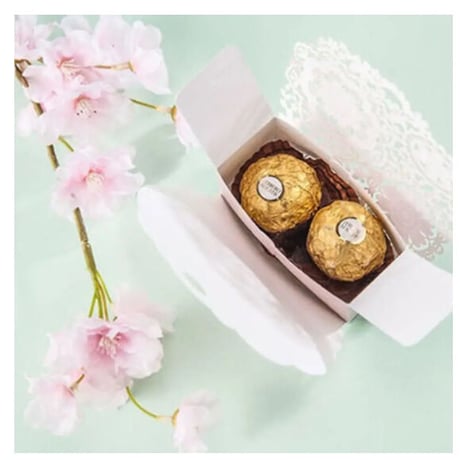 ギフトボックス 50個セット かわいい 花柄 ピンク リボン付 バレンタイン お誕生日会 結婚式 ラッピング プレゼント