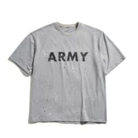 ラウンドネック グレー スプラッシュ インク Tシャツ