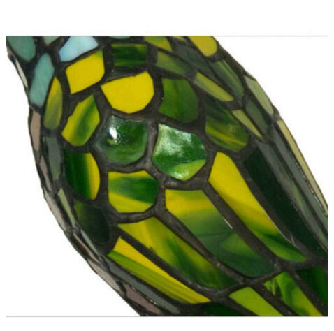 テーブルランプ 工芸品 アンティーク オウム ステンドグラス