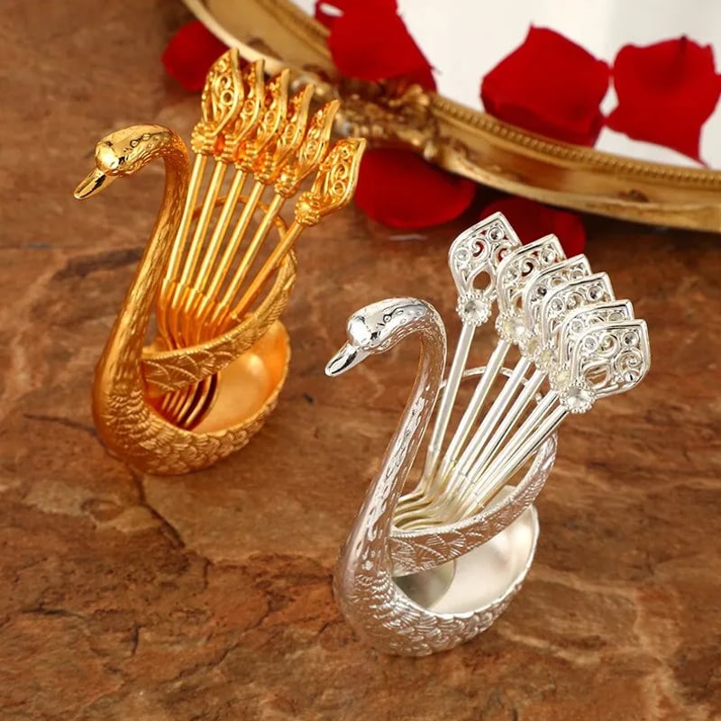 2色展開】白鳥 スプーン ベースホルダーセット カトラリー コーヒー