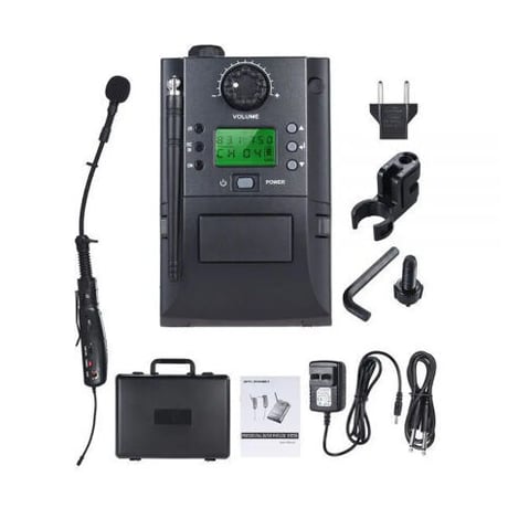 受信機と送信機を備えたポータブルUHF楽器 ワイヤレスマイクシステムサックス サックス用 32チャンネル サクソフォン