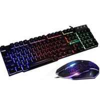 有線 Led レインボー イルミネーション Usb  ゲーミング キーボード ＆ 2400DPI 光学式 マウス  セット