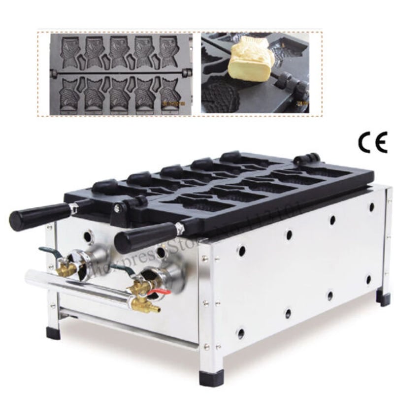 アイスクリーム ワッフルコーン たい焼き機 ガスタイプ 5鋳型 アイスクリーム ワッフルコーン たい焼き機 ガスタイプ 5鋳型