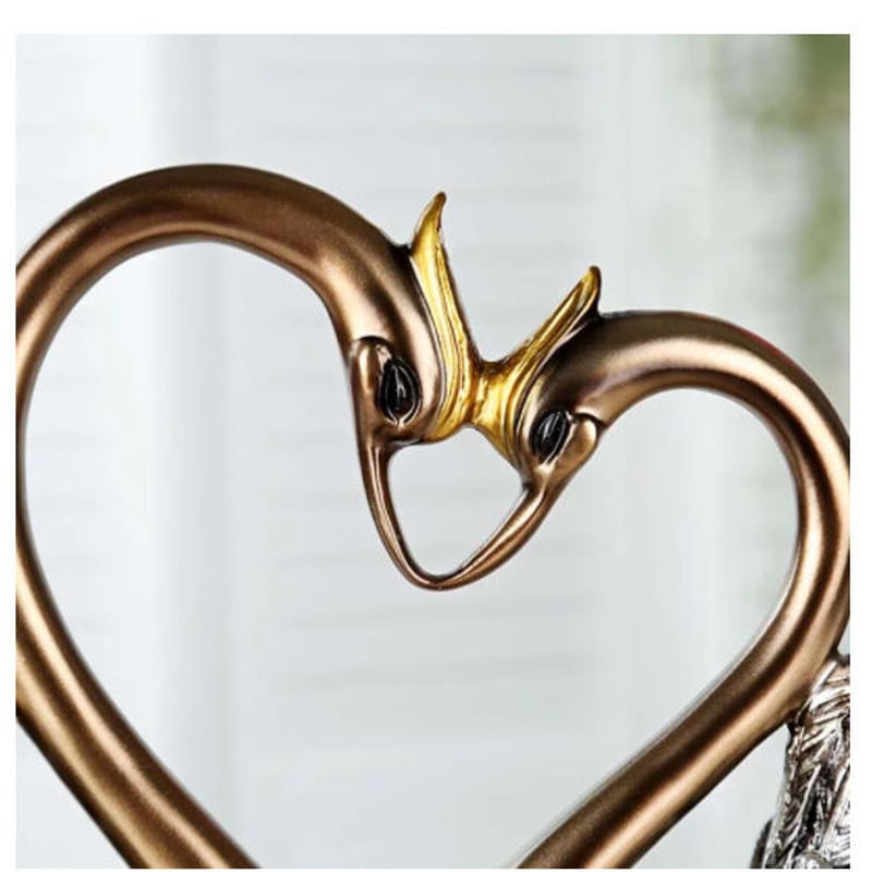 オブジェ】 置物 北欧インテリア 白鳥のカップル 結婚式 お祝い ハート