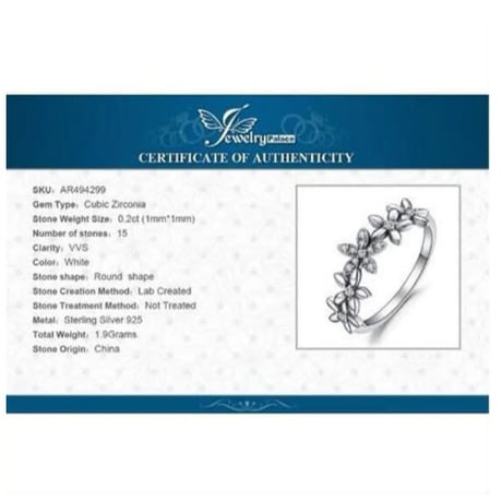 JewelryPalace ヴィンテージフラワー キュービックジルコニアリング