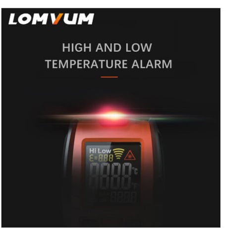 LOMVUM 赤外線温度計 非接触 範囲-50℃～580℃ レーザー 電池式 ガンタイプ おすすめ 料理 家庭用 衛生 業務用 デジタル温度計 温度測定器 DIY 人気