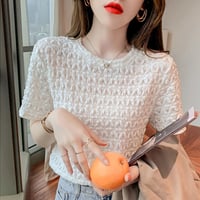 スウィート エレガント 大人可愛い 半袖 ラウンドネック 着回し 無地 ファッション Tシャツ
