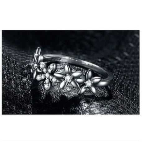 JewelryPalace ヴィンテージフラワー キュービックジルコニアリング