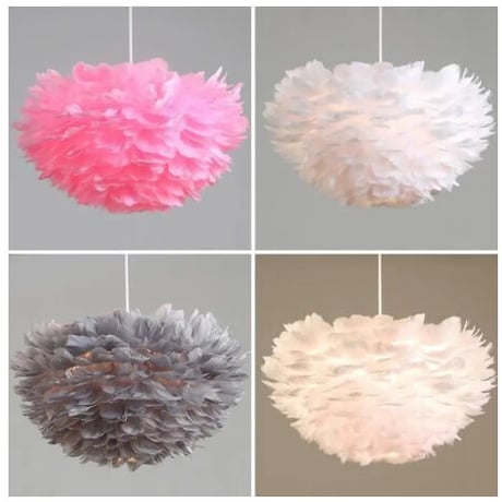 ふわふわ羽シャンデリア ３色展開 ペンダントライト LEDランプ 引掛シーリング対応 天井 照明器具